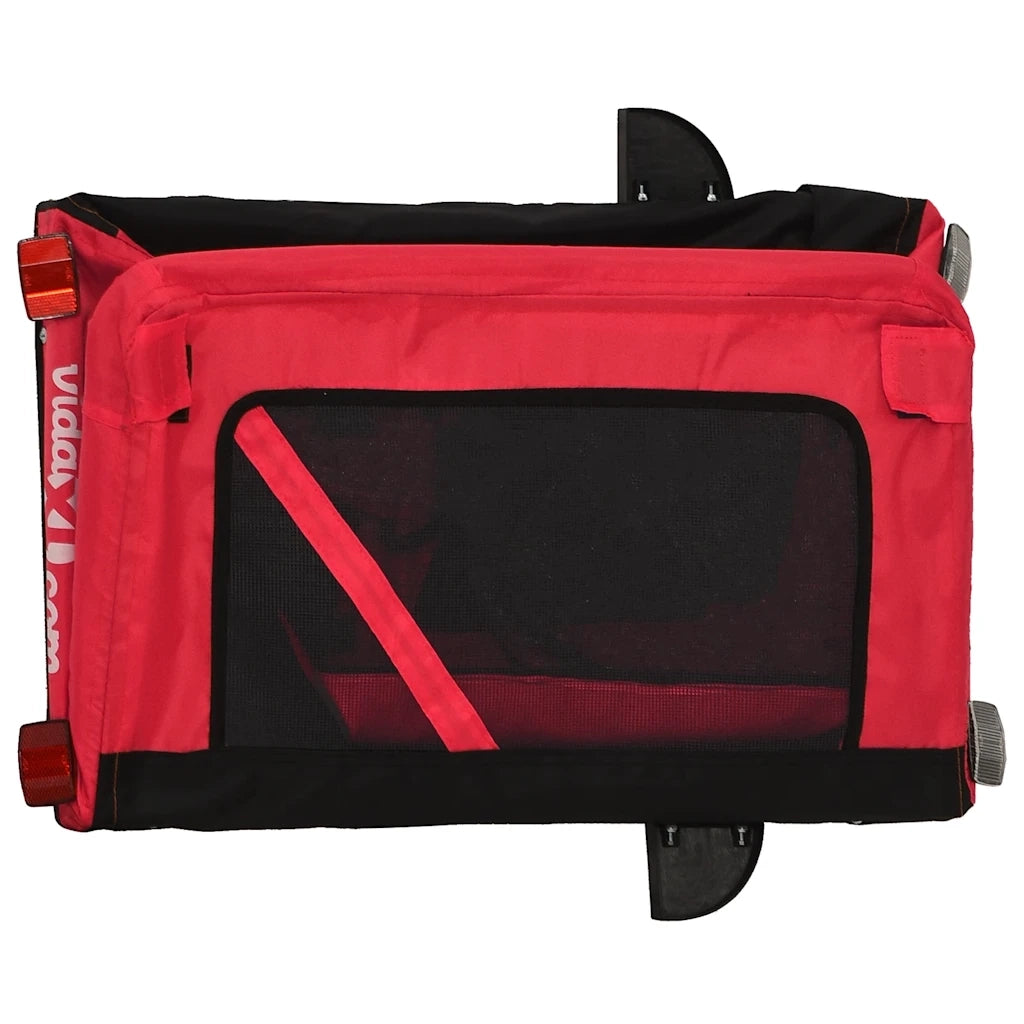 Rimorchio da Bici per Animali Rosso e Nero Oxford e Ferro CFW6418646