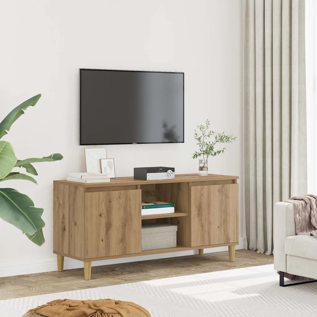 Mobile TV Rovere Artigianale 102x35x50 cm in Legno Multistrato 856429