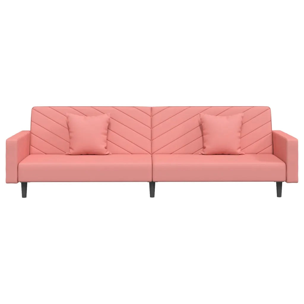 Divano letto | Sof¨¤ letto | Letto singolo a 2 Posti con 2 Cuscini Rosa in Velluto