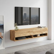 Veneto, Mobile Porta tv 3 Ripiani, 140x32x29h cm Marrone Quercia