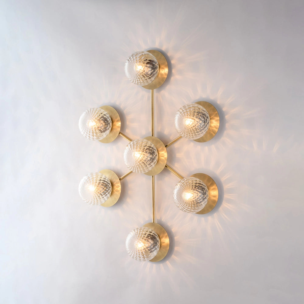 Plafoniera bronzata 7 luci 85x62 cm