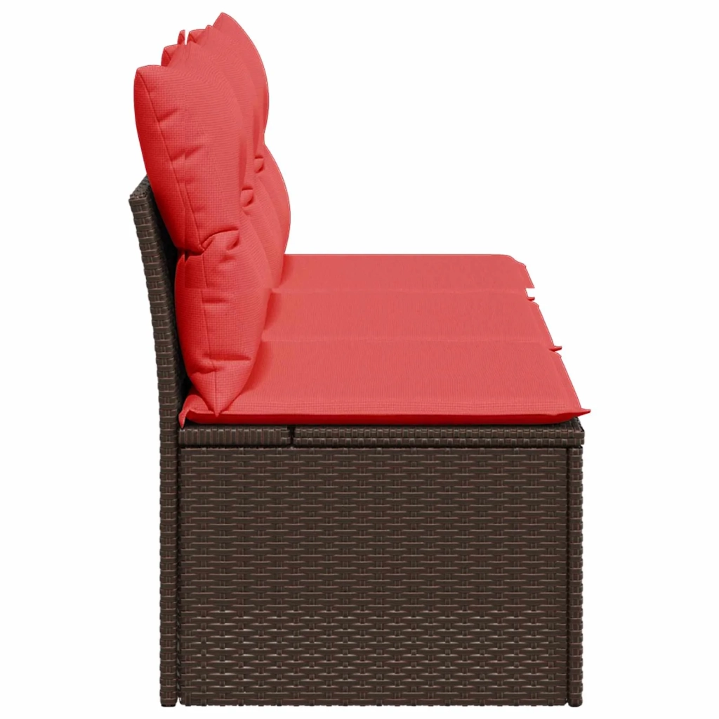 Divano da giardino con cuscini a 3 Posti-Sofa da Giardino-Divano da esterno marrone in polyrattan 169842