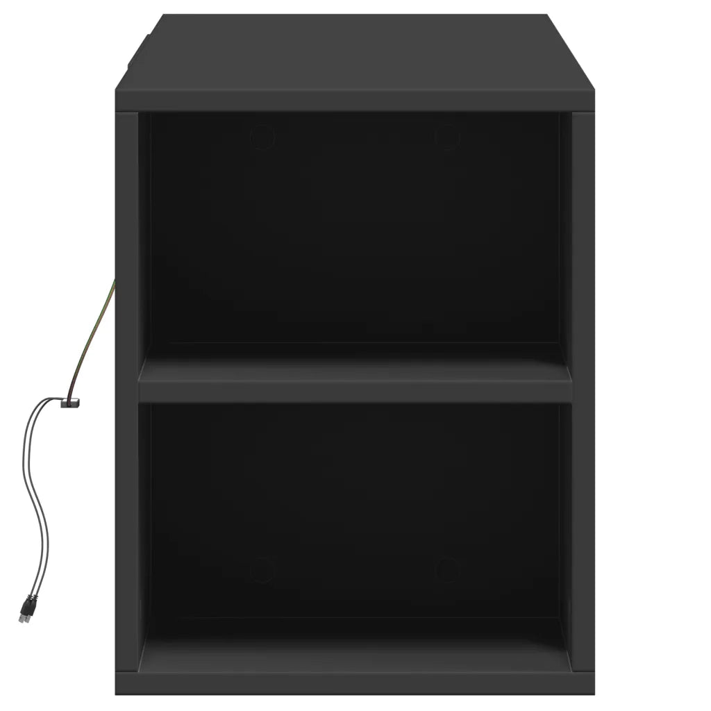Mobile TV a Parete con Luci LED Nero 135x31x39,5 cm