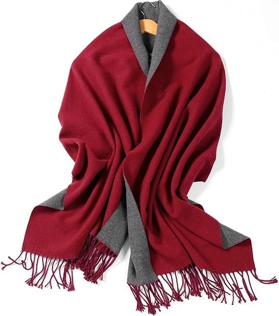 Scialle di Kasjmier per Donna Oversized Pashmina Grande Scialle Caldi per 2 Colori Effen per Autunno Inverno 70 x 200 cm