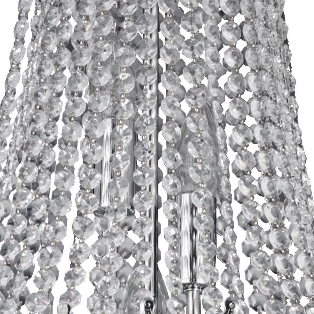Lampadario Versailles 9Lt - Metallo cromato e cristallo