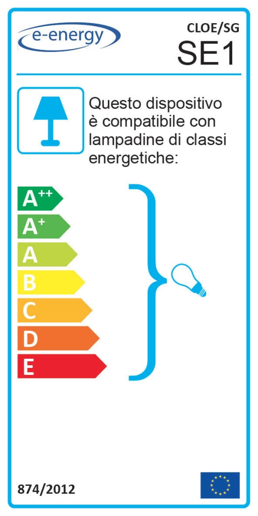 Sospensione 2xE27 Montatura Bianco Vetro Lastra Diamantino Bianco E-Energy Cloe