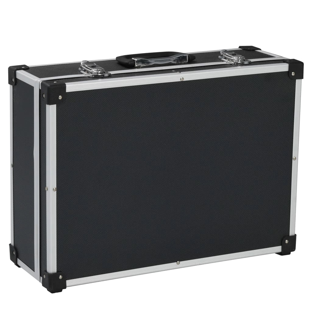 Valigetta portautensili cassetta portautensili carrello portautensili cassetta portautensili contenitore portadocumenti portatile 46 x 33 x 16 cm nero 02_0003269
