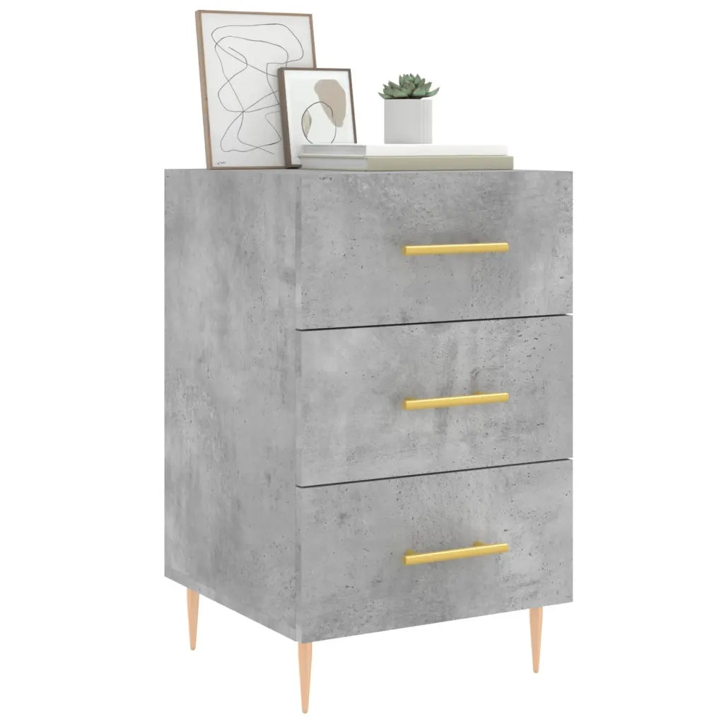 Comodino-Tavolino da notte Grigio Cemento 40x40x66 cm in Legno Multistrato 170798