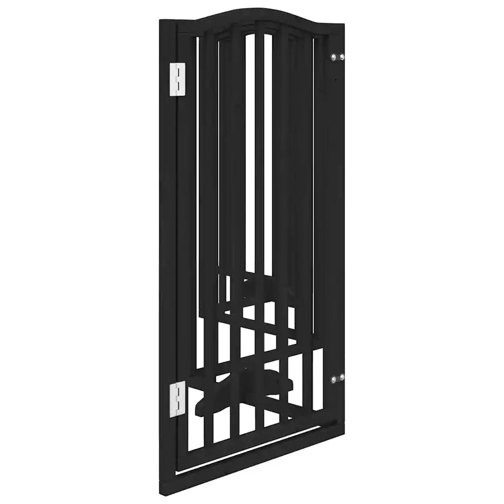 Cancello per Cani Porta Pieghevole Nero 6 Pannelli 300cm Pioppo CFW5469205