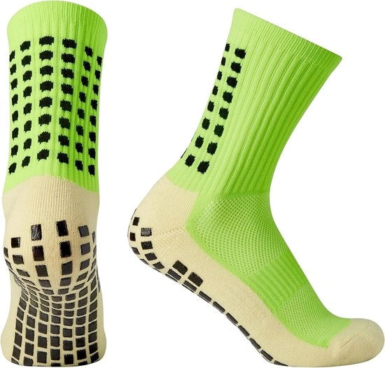 Calze antiscivolo per uomo e donna - Elevata prestazione, respirante e con presa in gomma - Ideali per corsa, camminata, rugby e hockey - Fluorescente M