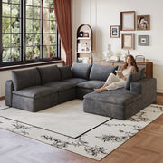 Divano Cloud 3 Posti in Velluto a Coste ¨C MINIMAL ¨C Grigio Scuro, Imbottito, Sfoderabile