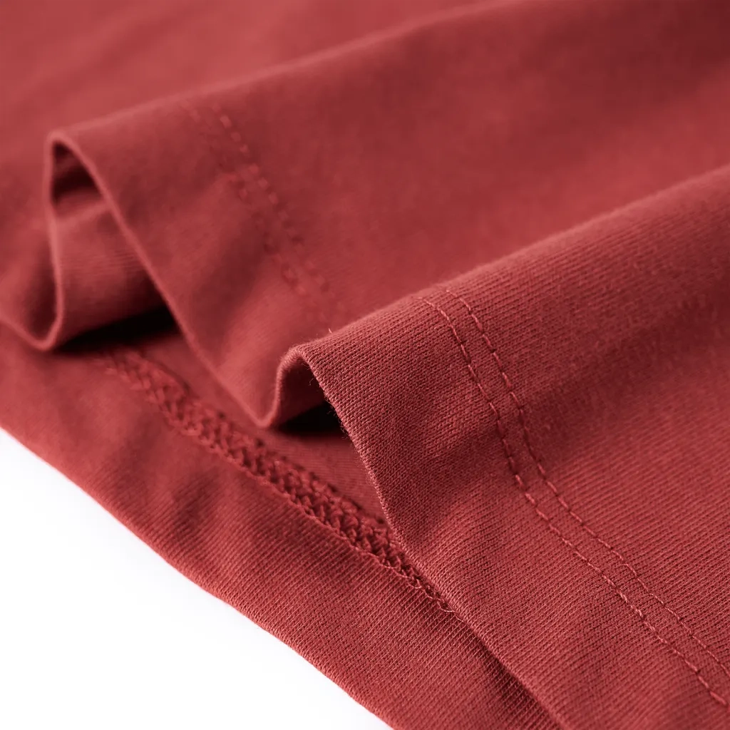 Maglietta Bambino Maniche Lunghe Rosso Bruciato 104 13455