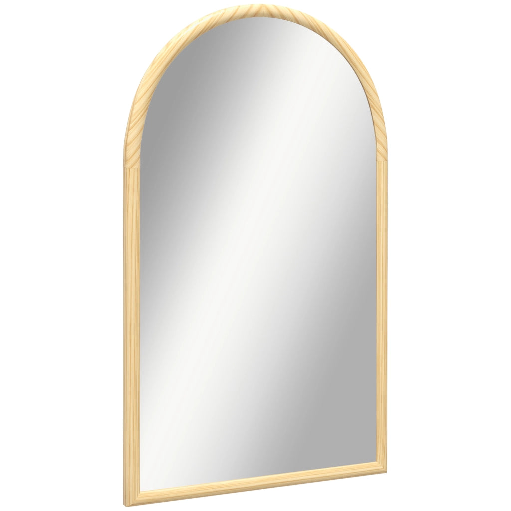 Specchio ad arco in legno per parete ¨C zephmum ¨C naturale 110x65 cm