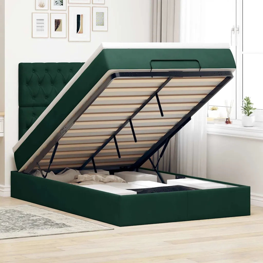 Struttura Letto Pouf con Materassi 120x200 cm Velluto