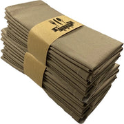 12 Serviette in Lino Coton, 40 x 40 cm, Adatto per Casa, Matrimoni, Feste, Tavolate da Pranzo e Decorazioni, Lino Grigio