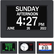 Calendario digitale sveglia con grande display per anziani - 7 pollici orologio con giorno, data e allarme