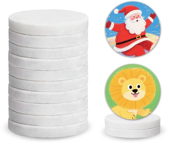 Pacchetto di Pietre per Schildere per Bambini - 16 Pietre in Marmo - Attività Creative - Pittura - Sostenibile - Adatto a partire dai 5 anni - Kit per Schildere con Pietre