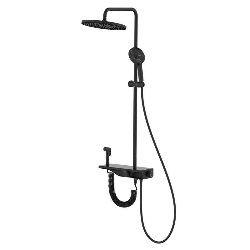 Colonna doccia 3 getti con deviatore 4 vie con mensola con idroscopino Aquasanit - serie Mykonos