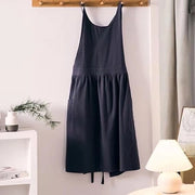 Camicia di cotone con chiusura a croce sul dorso, giacca con tasche, adatta per cucinare, cuocere e giardinaggio (nero).