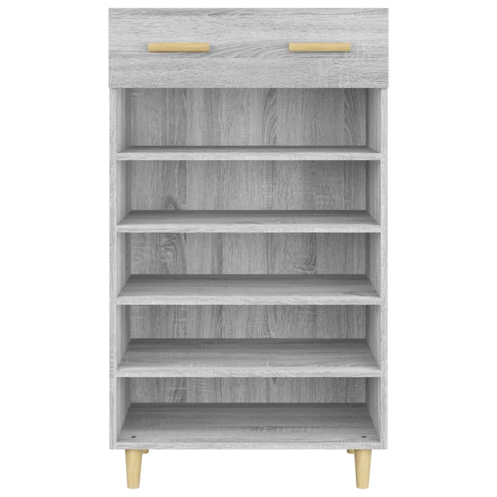 Scarpiera-Scaffale per scarpe Grigio Sonoma 60x35x105 cm in Legno Multistrato 545653