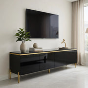 Cassettiera per TV nera in truciolare; lunghezza 170 cm