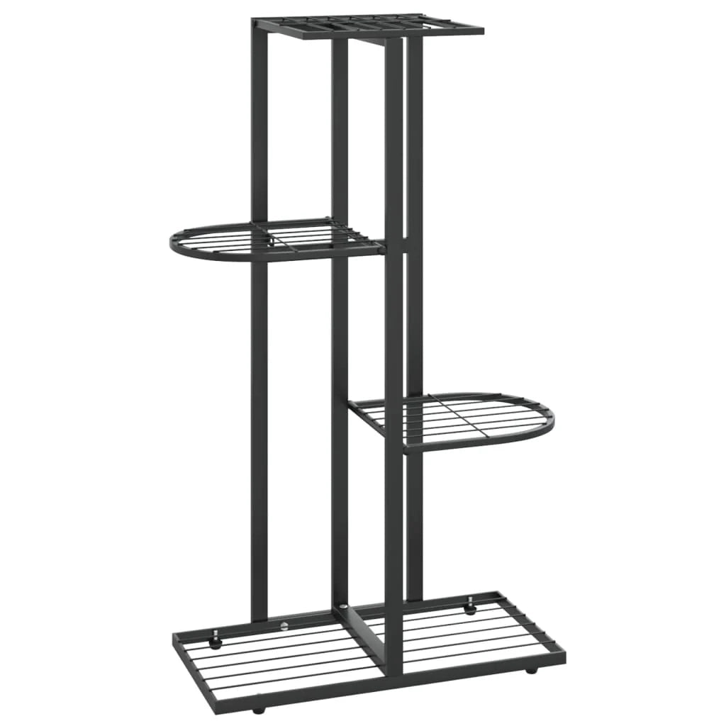 Portavasi/fioriera a 4 ripiani 43 x 22 x 76 cm metallo nero 02_0045160