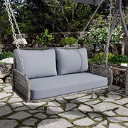 Dondolo da Giardino Doppio in Polyrattan con Cuscini ¨C MINIMAL ¨C Grigio, 2 Posti, 320 kg