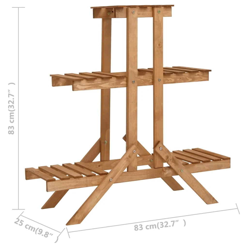 Portavasi mobiletto portafiori 83 x 25 x 83 cm legno di abete marrone 02_0045167