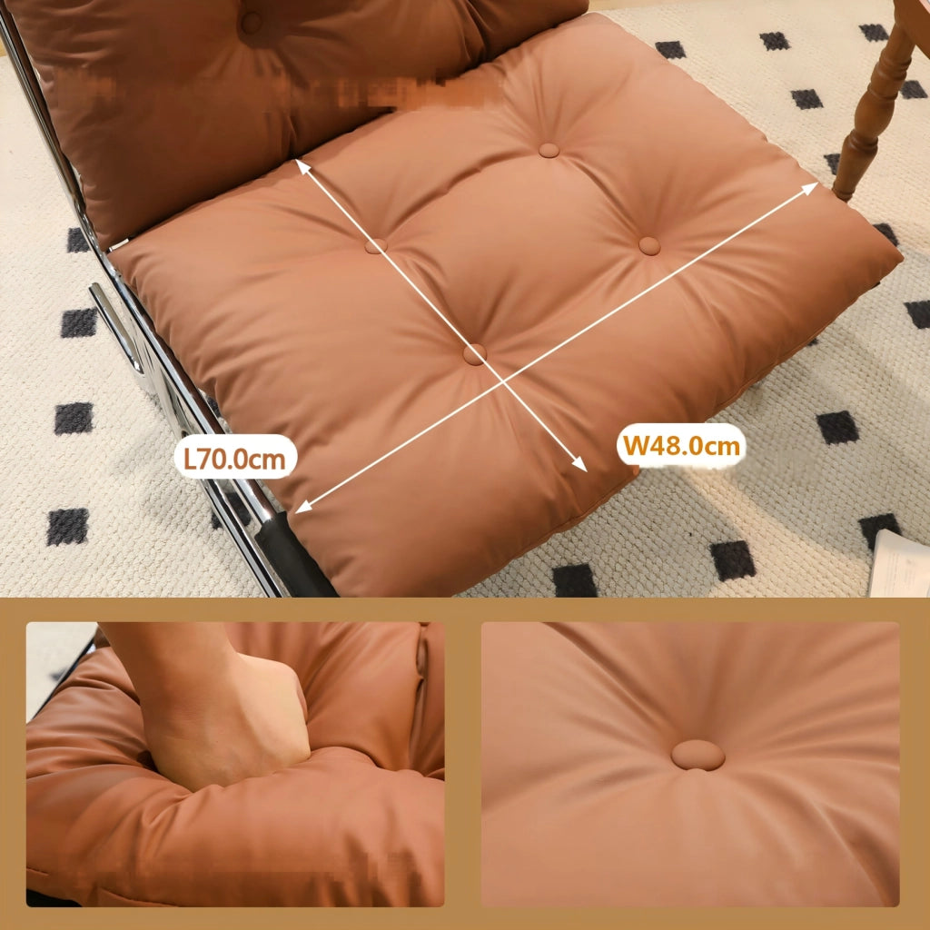 Poltrona 72.2x84.1x84.6 cm con cuscino removibile in similpelle marrone