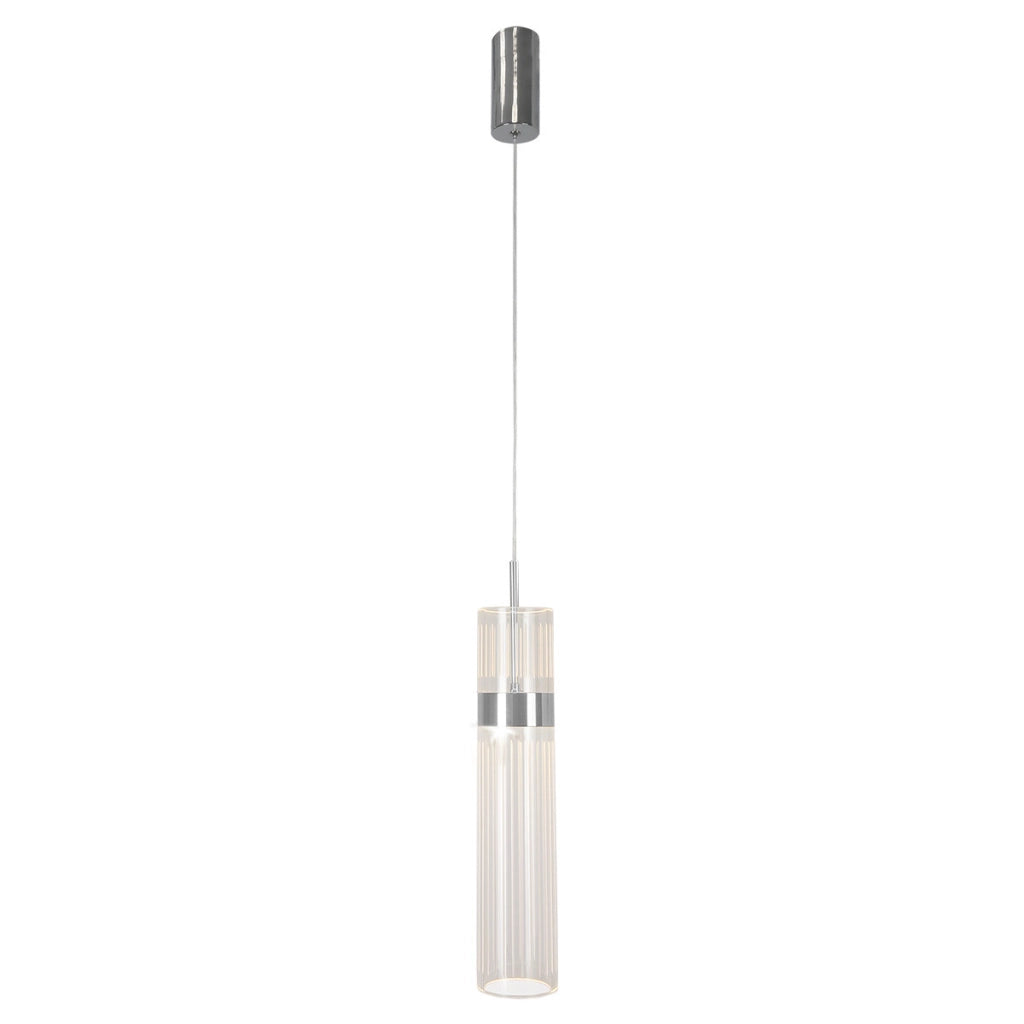 Lampada a sospensione Ambiente tubo acrilico cromato LED CCT 6W
