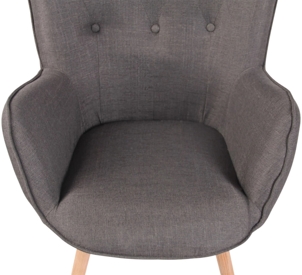 Poltrona lounge Ashford in tessuto grigio scuro,natura