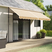 vidaXL Tessuto Ricambio per Mantovana Tenda Righe Giallo e Grigio 4 m