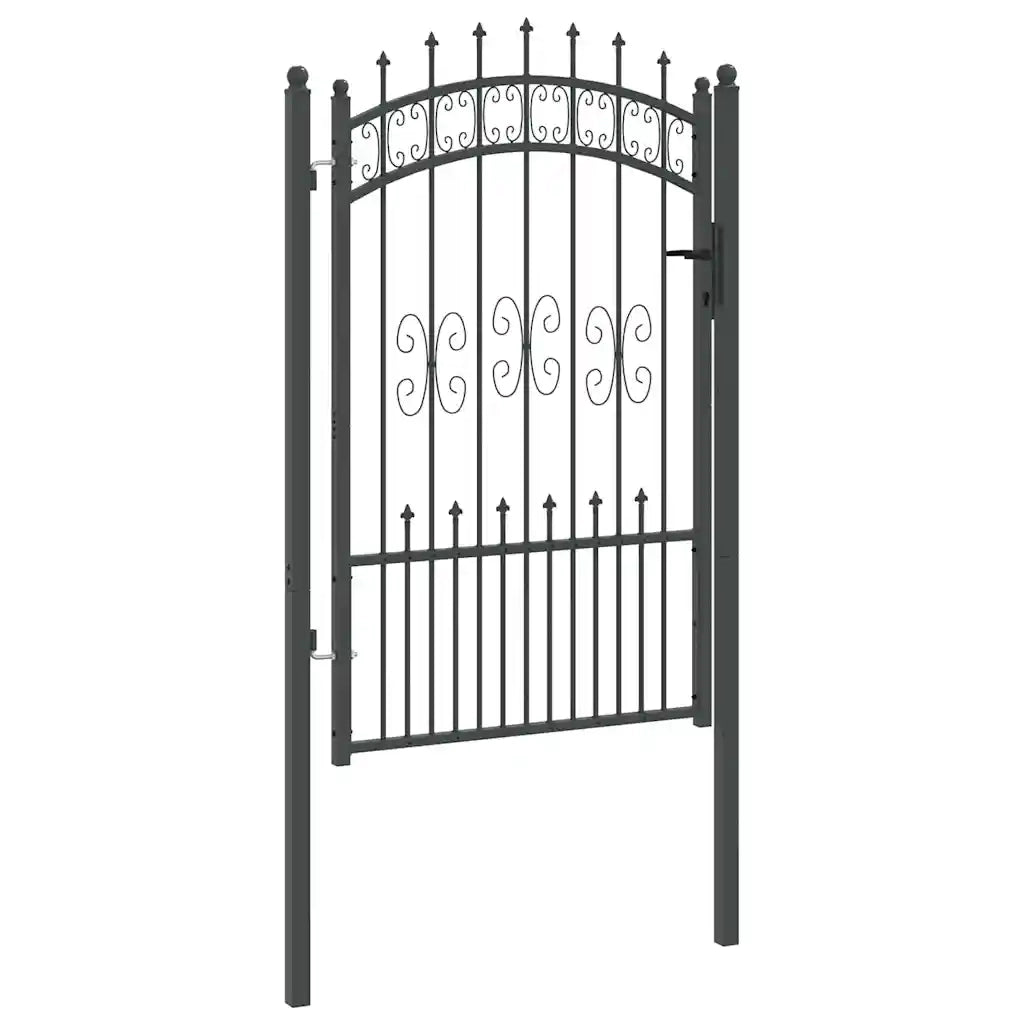 Cancello con Punta a Lancia KAMPEN 103 x 200 cm Acciaio Grigio