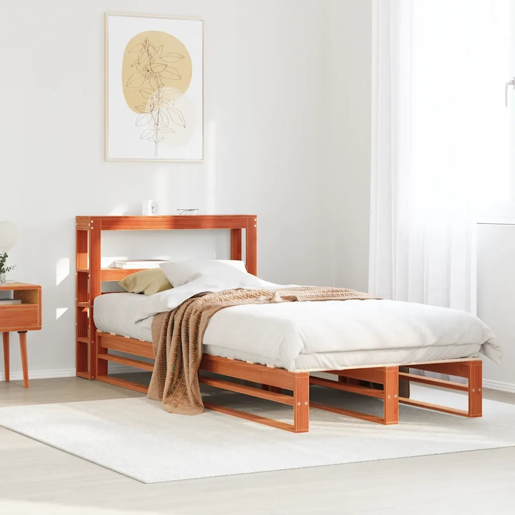 Letto senza Materasso Marrone Cera 75x190 cm in Legno di Pino 3306512