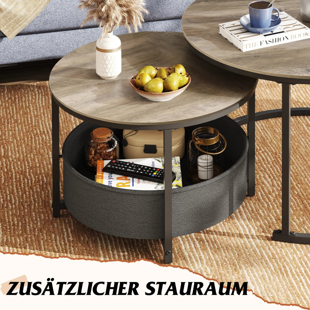 Tavolo rotondo moderno ¨C zephmum ¨C effetto quercia grigia 80 cm