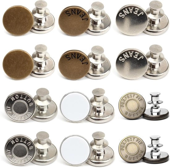 Drukknop 12 pezzi (Ø17 mm) - Drukknop senza nodo - Materiale robusto - Varie colori - Adatto per giacche/jeans/vestiti - Connettore duraturo