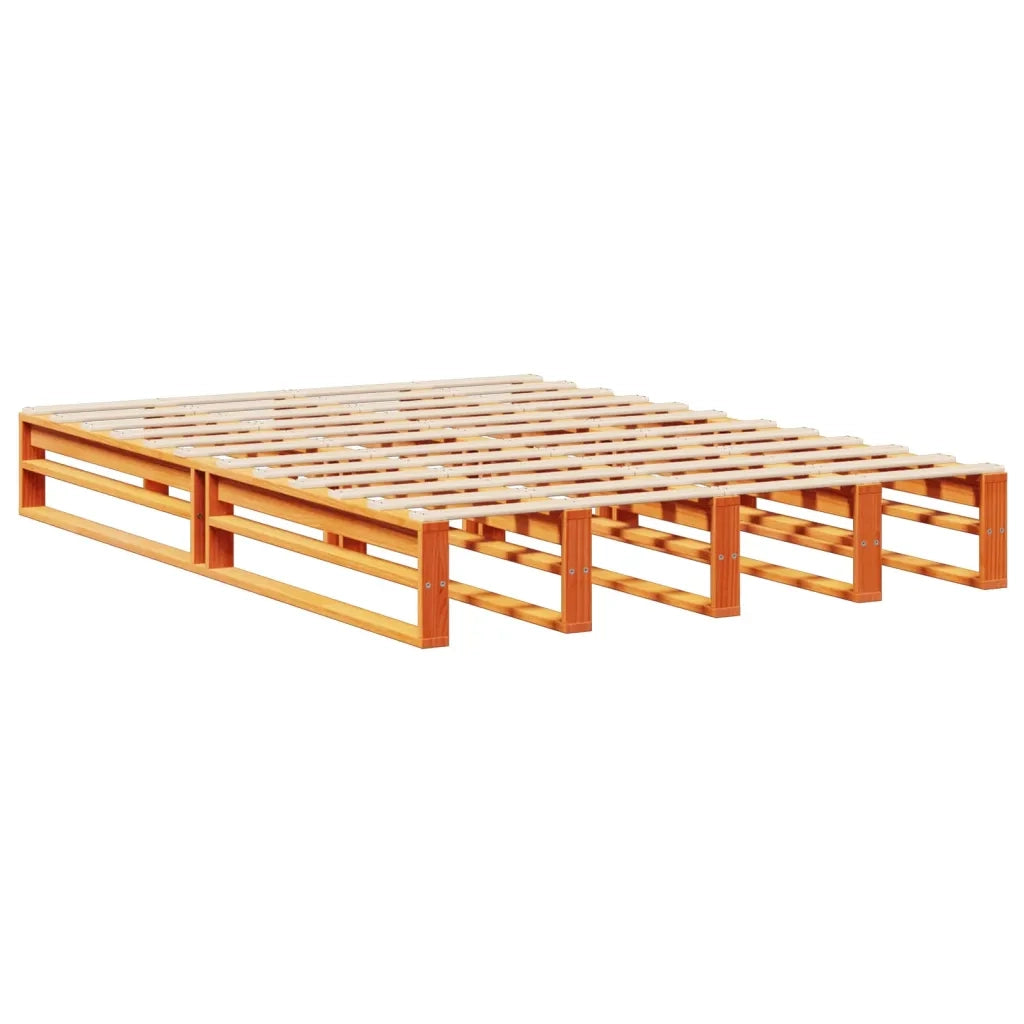 Letto Libreria senza Materasso Marrone Cera 120x200 cm Legno 3323919