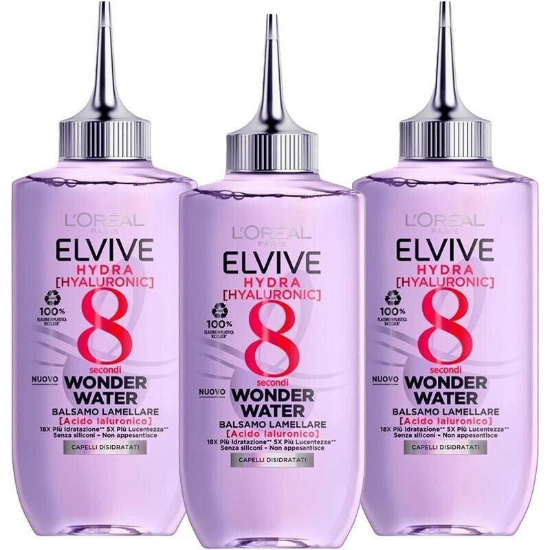 L'ORÉAL PARIS BALSAMO LAMELLARE WONDER WATER HYDRA HYALURONIC PER DARE LUCENTEZZA A CAPELLI DISIDRATATI 200 ML