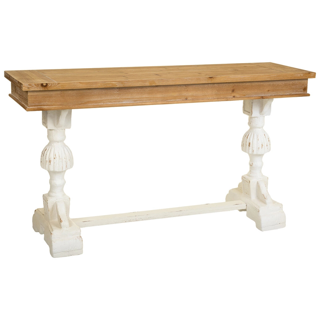 Mobile da ingresso in legno intagliato marrone 150x46x79h