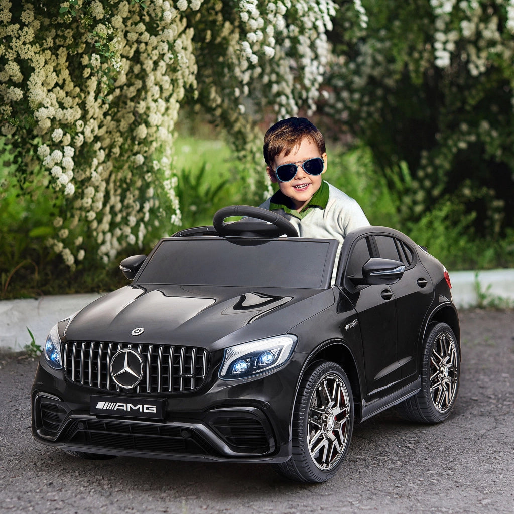 Macchina Elettrica per Bambini 3-5 Anni Mercedes con Cintura di Sicurezza e Telecomando, Nero