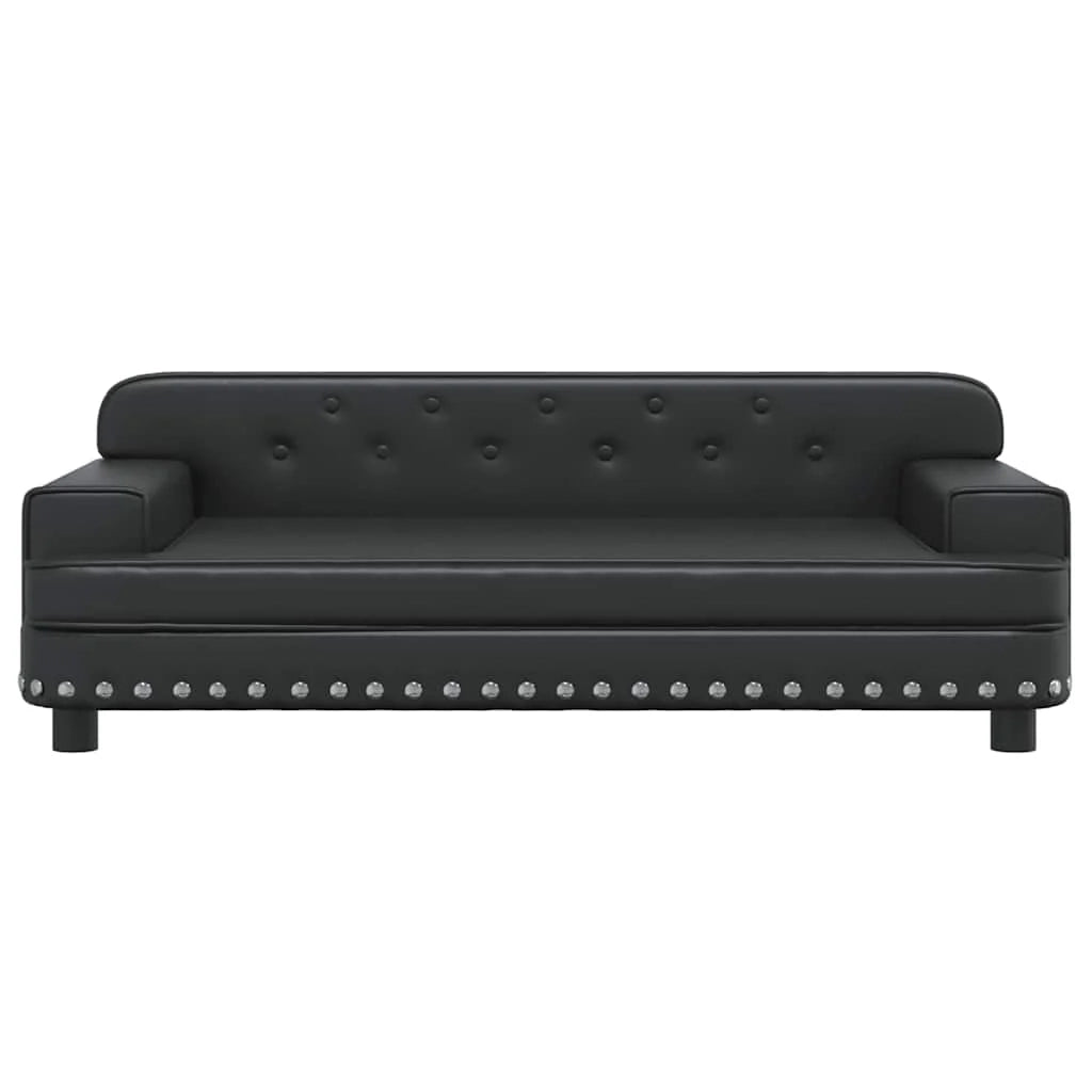 Cuccia per cani comoda cesta da divano 90 x 53 x 30 cm similpelle nera 02_0042980