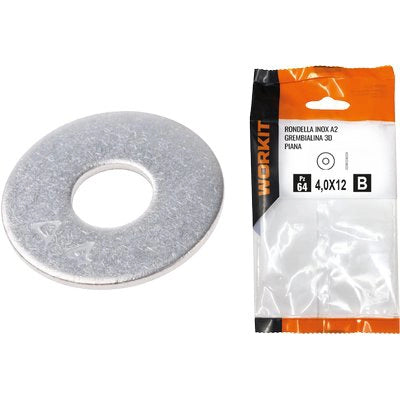 RONDELLA PIANA GREMBIALINA 3D INOX A2 SELF WORKIT - MXMM 6X18 S. MM 1,6 CF=PZ 19- 5 confezioni