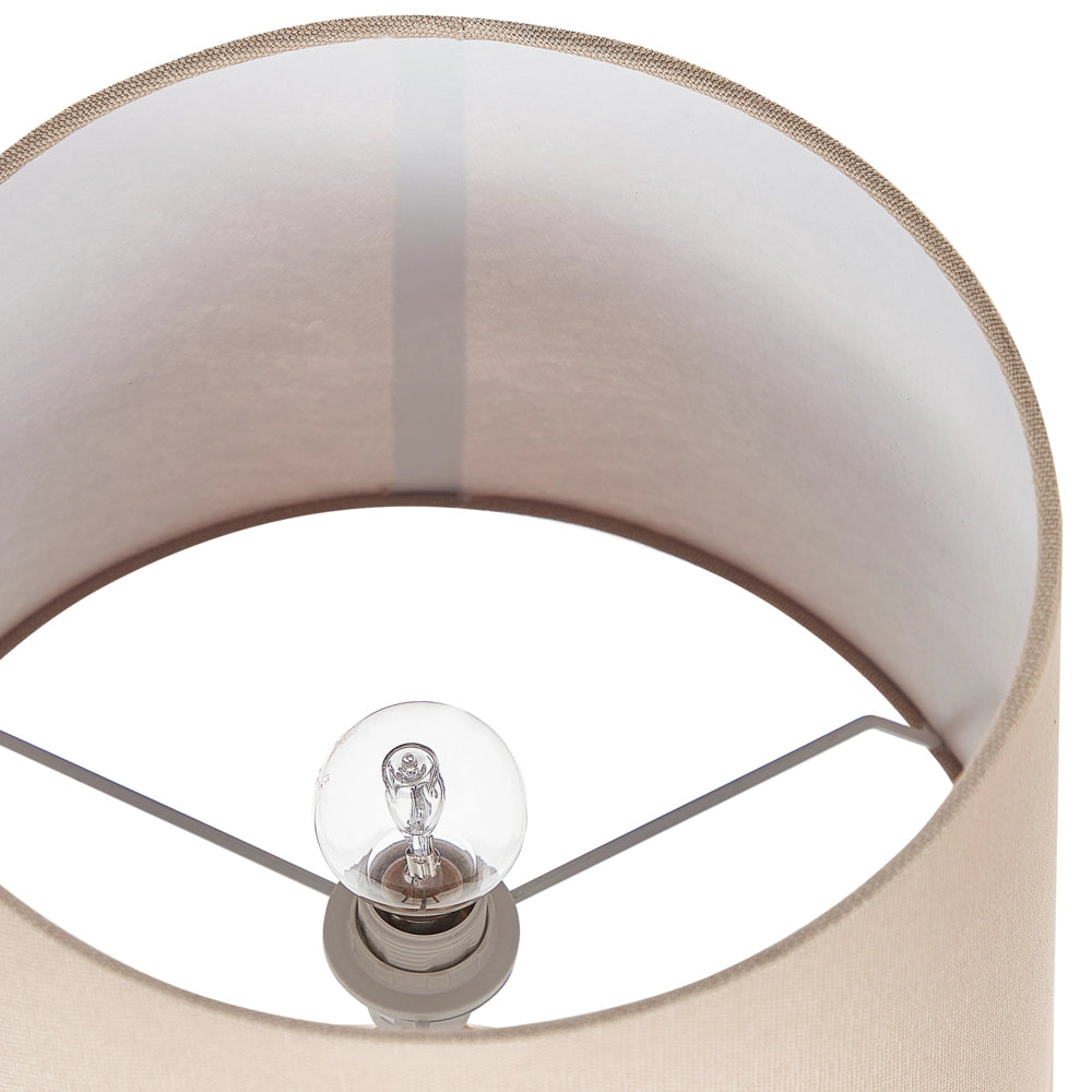 Lampada da tavolo in ceramica marrone dorato motivo geometrico beige paralume impero comodino soggiorno camera da letto illuminazione