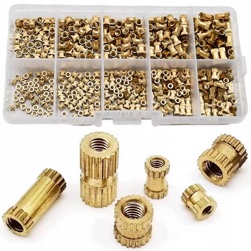 Set Inserti Filettati Rosfix 520 – M2/M2.5/M3 in Ottone | Per Plastica, Laptop, Stampa 3D | Superficie Zigrinata
