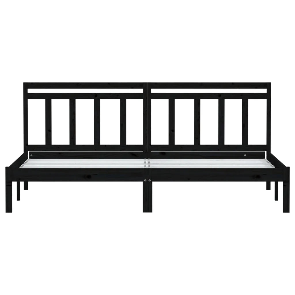 Giroletto Nero in Legno Massello di Pino 200x200 cm 3100613