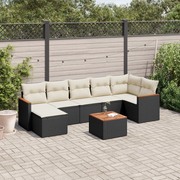 Set Divani da Giardino con Cuscini 8 pz Nero in Polyrattan 3258598