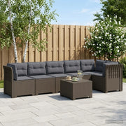 Divano da Giardino 6 Posti con Cuscini Aspetto Rattan PP 3444137
