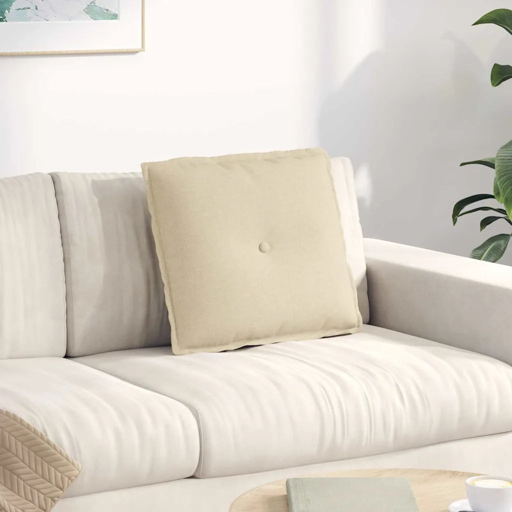 Cuscino per Schiena Crema 50 x 19 x 45 cm Tessuto 42014622