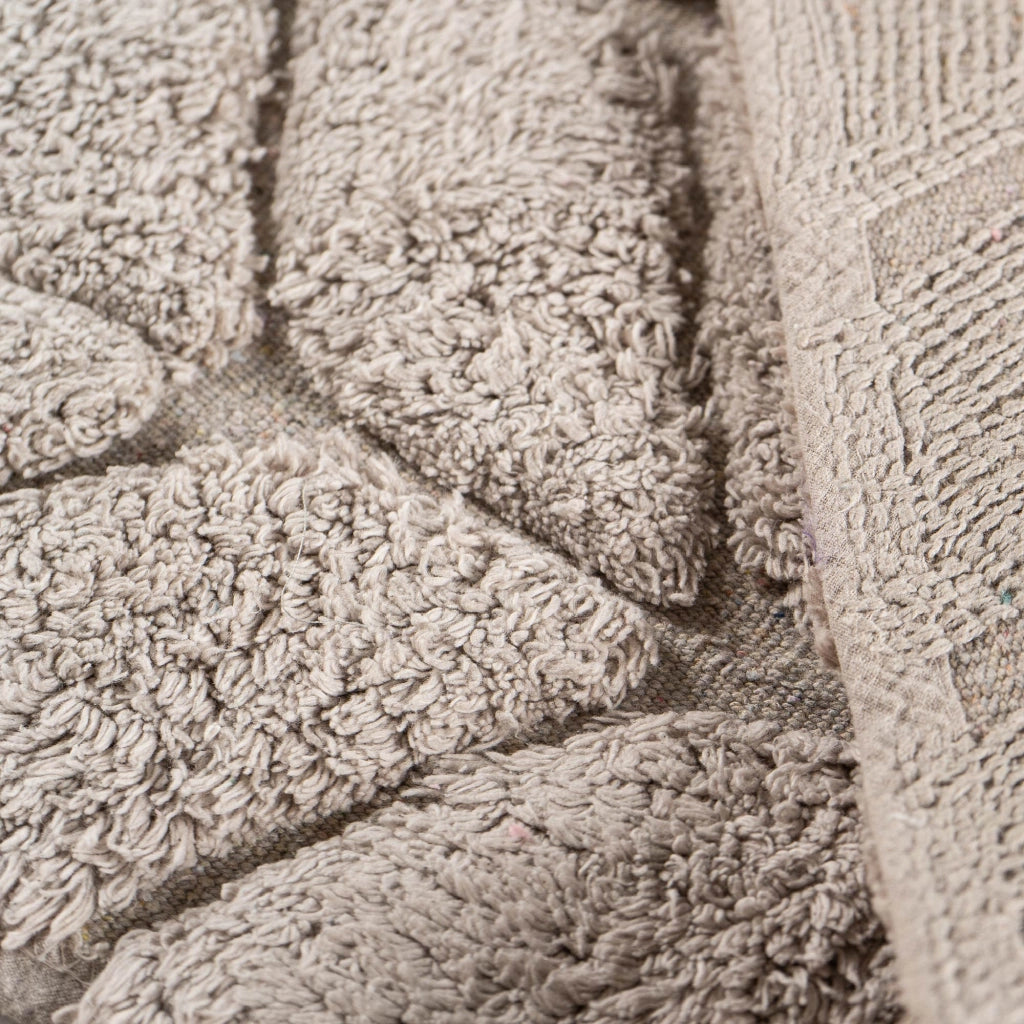 Tappeto Bagno Antiscivolo In Cotone Effetto Rilievo Assorbente, Morbido, Lavabile in Lavatrice 50x80 / 60x120 cm Tortora - 60x120 cm