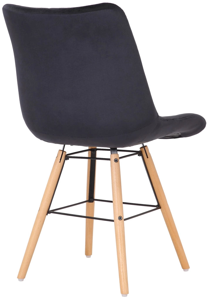 Set di 2 sedie da pranzo Leni Velvet nero
